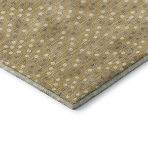 HomeRoots 5' X 8' Washable Gold Ivory & Gray Polka Dot Area Rug with UV Protection, Durable & Stylish Decor 680159