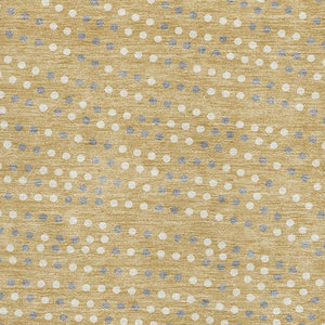 HomeRoots 5' X 8' Washable Gold Ivory & Gray Polka Dot Area Rug with UV Protection, Durable & Stylish Decor 680159