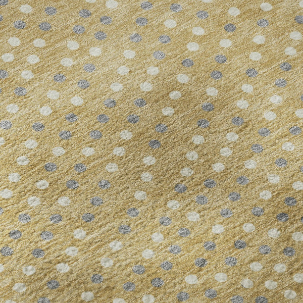 HomeRoots 10' X 14' Washable Gold Ivory Gray Polka Dot Area Rug with UV Protection for High-Traffic Homes 680163
