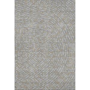 HomeRoots 5' X 8' Gray Ivory Gold Polka Dot Area Rug - Stylish, Washable, UV Protected for Busy Homes 680165