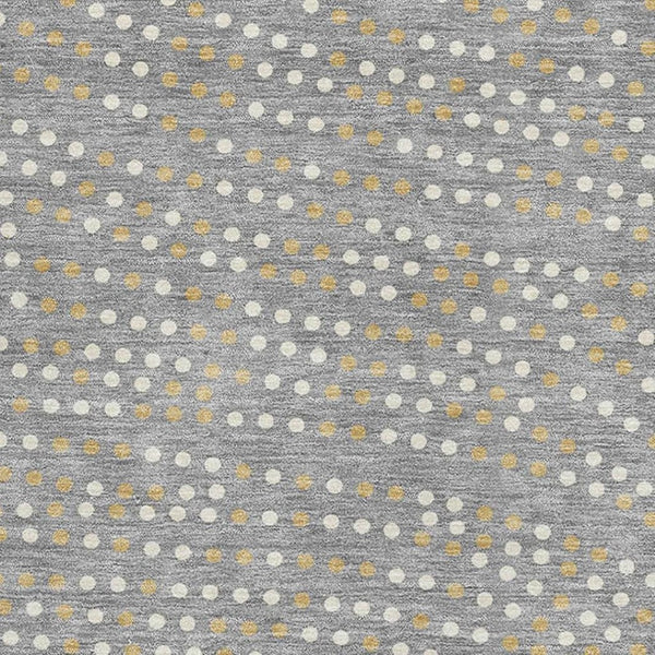 HomeRoots 5' X 8' Gray Ivory Gold Polka Dot Area Rug - Stylish, Washable, UV Protected for Busy Homes 680165