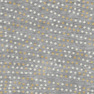 HomeRoots 8' X 10' Stylish Washable Area Rug in Gray, Ivory & Gold Polka Dots - Durable, UV Protected Design! 680167