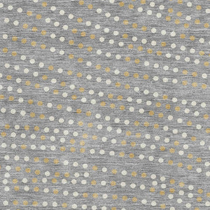 HomeRoots 9' X 12' Gray Ivory Gold Polka Dot Washable Area Rug—Stylish, Durable, Stain-Resistant, UV Protected! 680168
