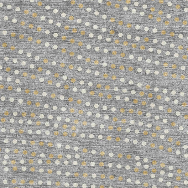 HomeRoots 9' X 12' Gray Ivory Gold Polka Dot Washable Area Rug—Stylish, Durable, Stain-Resistant, UV Protected! 680168