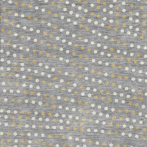 HomeRoots 10' Gray Ivory and Gold Polka Dot Washable Area Rug - Soft, Stain-Resistant, UV Protected for Homes 680169
