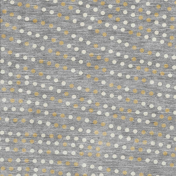 HomeRoots 10' Gray Ivory and Gold Polka Dot Washable Area Rug - Soft, Stain-Resistant, UV Protected for Homes 680169