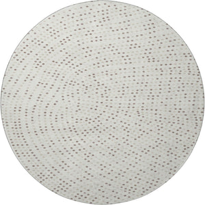 HomeRoots 8' Ivory Beige & Taupe Polka Dot Washable Round Rug - Durable, Stain Resistant, UV Protected Comfort 680172