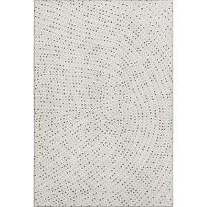 HomeRoots 8' X 10' Ivory Beige Taupe Polka Dot Rug – Washable, UV Protected, & Stain Resistant for Modern Homes 680173