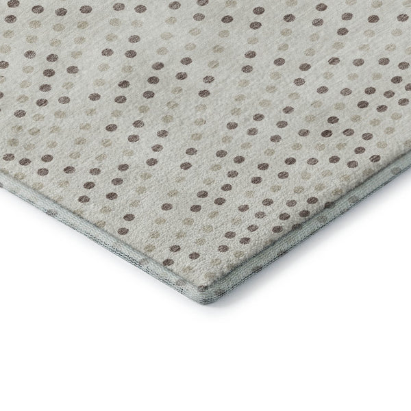 HomeRoots 8' X 10' Ivory Beige Taupe Polka Dot Rug – Washable, UV Protected, & Stain Resistant for Modern Homes 680173