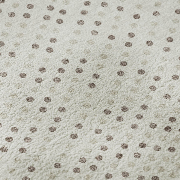HomeRoots 8' X 10' Ivory Beige Taupe Polka Dot Rug – Washable, UV Protected, & Stain Resistant for Modern Homes 680173