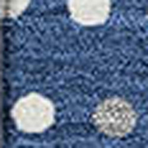 HomeRoots 5' X 8' Washable Navy Blue, Ivory & Gray Polka Dot Area Rug with UV Protection for High-Traffic Spaces 680177
