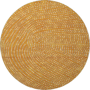 HomeRoots 8' Vibrant Polka Dot Round Rug in Orange, Gray & Ivory – Washable, UV Protected, Stain-Resistant! 680184