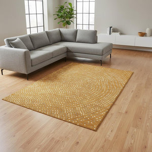 HomeRoots 8' X 10' Polka Dot Area Rug in Orange, Gray & Ivory - Washable, UV Protected, Perfect for High-Traffic Homes! 680185