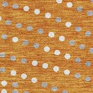 HomeRoots 10' Vibrant Orange, Gray & Ivory Polka Dot Area Rug - UV Protected, Washable & Perfect for Families! 680187