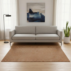 HomeRoots 5' X 8' Stylish Rust Copper & Gray Polka Dot Area Rug - Washable, Durable, UV Protection & Easy Care 680189