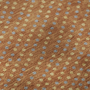 HomeRoots 8' Washable Round Rug in Rust Copper & Gray Polka Dots - UV-Protected, Durable & Stylish Décor Piece 680190