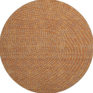 HomeRoots 8' Washable Round Rug in Rust Copper & Gray Polka Dots - UV-Protected, Durable & Stylish Décor Piece 680190