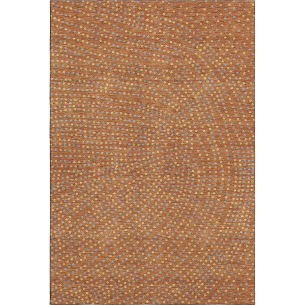 HomeRoots 8' X 10' Stylish Rust Copper & Gray Polka Dot Washable Area Rug with UV Protection for Families 680191