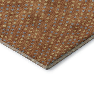 HomeRoots 8' X 10' Stylish Rust Copper & Gray Polka Dot Washable Area Rug with UV Protection for Families 680191