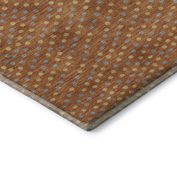 HomeRoots 8' X 10' Stylish Rust Copper & Gray Polka Dot Washable Area Rug with UV Protection for Families 680191