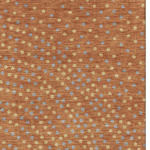 HomeRoots 8' X 10' Stylish Rust Copper & Gray Polka Dot Washable Area Rug with UV Protection for Families 680191