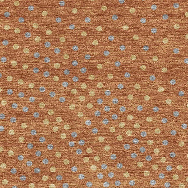 HomeRoots 9' X 12' Washable Area Rug in Rust Copper & Gray Polka Dot - UV Protected, Stain Resistant, Durable 680192