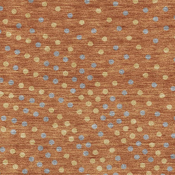 HomeRoots 10' X 14' Washable Rust Copper & Gray Polka Dot Area Rug with UV Protection for Busy Homes 680193