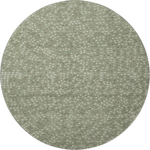 HomeRoots 8' Modern Sage, Ivory & Taupe Polka Dot Washable Round Rug with UV Protection for Easy Living 680196