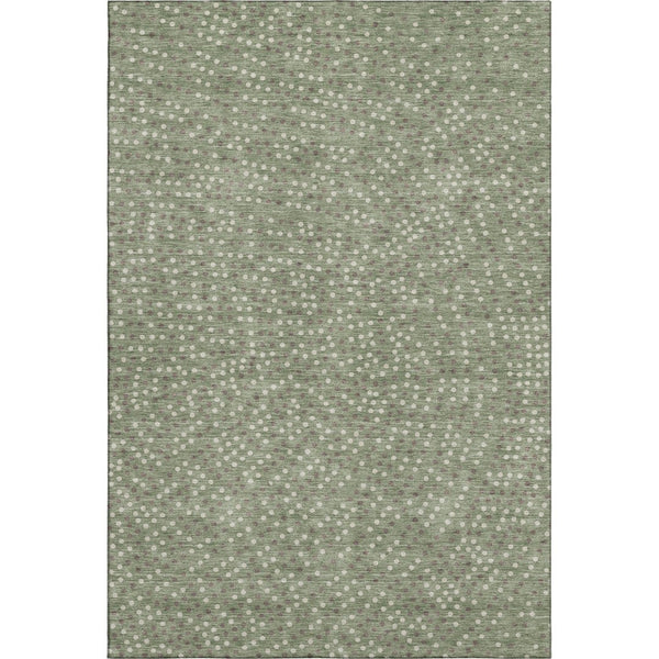 HomeRoots 9' X 12' Sage Ivory Taupe Polka Dot Area Rug - Washable, UV Protected, Soft & Durable for Family Living 680198