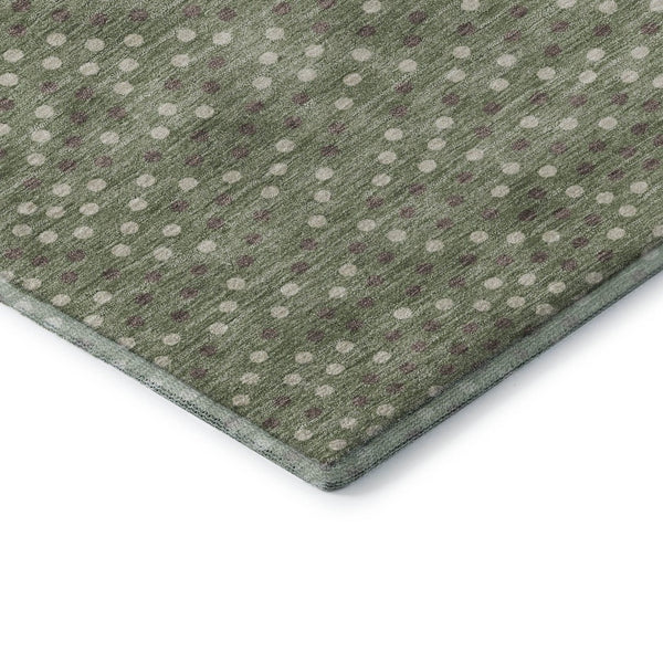 HomeRoots 9' X 12' Sage Ivory Taupe Polka Dot Area Rug - Washable, UV Protected, Soft & Durable for Family Living 680198
