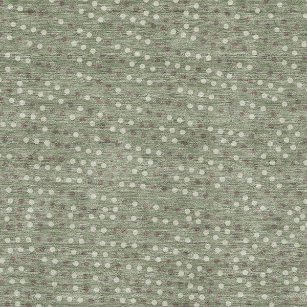 HomeRoots 9' X 12' Sage Ivory Taupe Polka Dot Area Rug - Washable, UV Protected, Soft & Durable for Family Living 680198