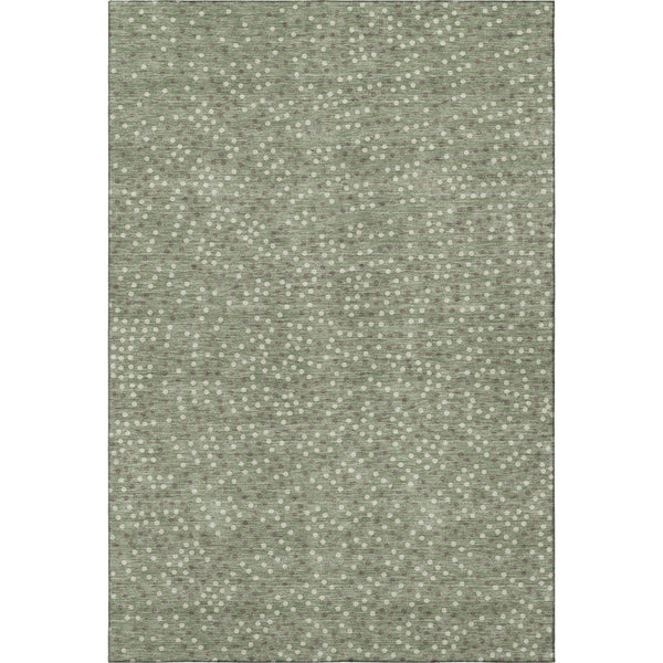 HomeRoots 10' Sage Ivory and Taupe Polka Dot Washable Area Rug – Stylish, Stain-Resistant, UV Protected Decor 680199