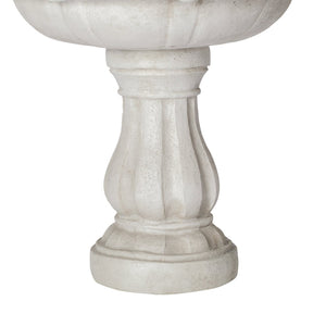 English Elm 37.4"h Two-tier Polyresin Pedestal Fountain Cascading Stone-look Patio Garden Feature N765P355059W