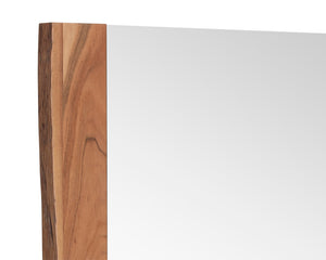 Sunpan Fontana Floor Mirror with Rustic Live-Edge Acacia Wood Frame and Anti-Tip Kit for Glamorous Décor Natural