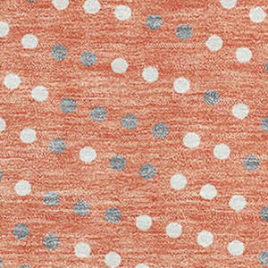 HomeRoots 5' X 8' Salmon Ivory Gray Polka Dot Washable Area Rug - UV Protected, Durable & Stylish Design! 680201