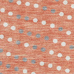 HomeRoots 8' X 10' Stylish Salmon Ivory Gray Polka Dot Washable Area Rug with UV Protection for Homes 680203