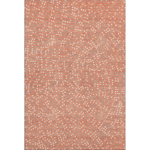HomeRoots 9' X 12' Salmon Ivory & Gray Polka Dot Washable Area Rug with UV Protection for Family Spaces 680204