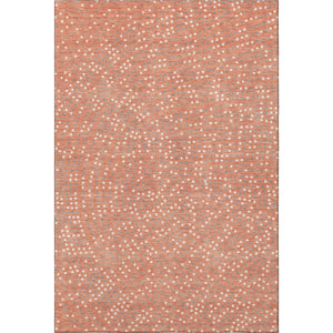 HomeRoots 9' X 12' Salmon Ivory & Gray Polka Dot Washable Area Rug with UV Protection for Family Spaces 680204