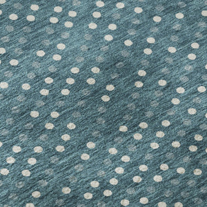 HomeRoots 8' X 10' Playful Teal & Ivory Polka Dot Washable Area Rug with UV Protection for Busy Homes 680209