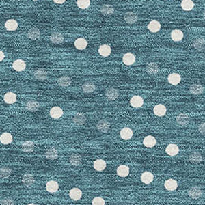 HomeRoots 9' X 12' Teal and Ivory Polka Dot Washable Area Rug – Stylish, Durable, Easy Care for Homes with Kids! 680210