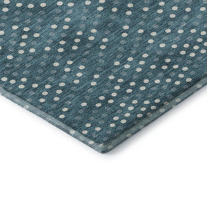 HomeRoots 10' X 14' Teal & Ivory Polka Dot Area Rug - Washable, UV-Protected, Kid & Pet-Friendly Design! 680211
