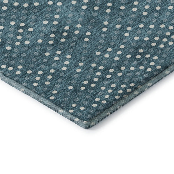 HomeRoots 10' X 14' Teal & Ivory Polka Dot Area Rug - Washable, UV-Protected, Kid & Pet-Friendly Design! 680211