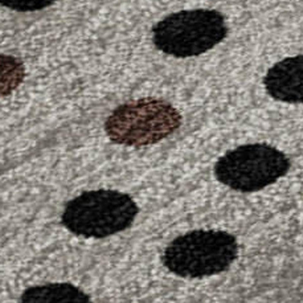 HomeRoots 5' Taupe and Brown Polka Dot Washable Area Rug – Stylish, Durable, UV-Protected for Family Homes 680213