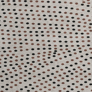 HomeRoots 8' Stylish Taupe & Brown Polka Dot Washable Round Rug – UV Protected, Durable & Easy-Care Design! 680214