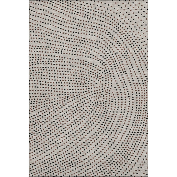 HomeRoots 9' X 12' Washable Taupe & Brown Polka Dot Area Rug with UV Protection for Stylish, Easy Care Living 680216