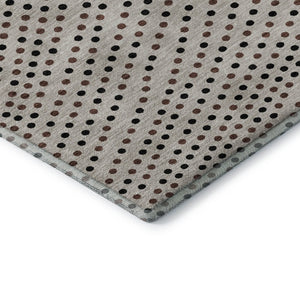 HomeRoots 9' X 12' Washable Taupe & Brown Polka Dot Area Rug with UV Protection for Stylish, Easy Care Living 680216