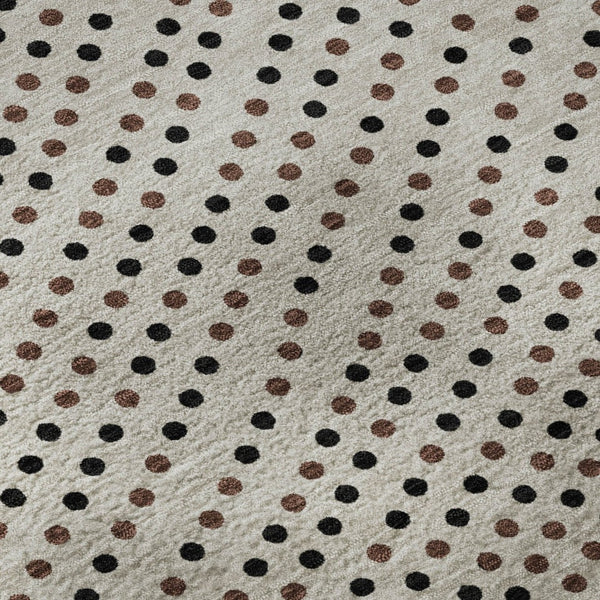HomeRoots 9' X 12' Washable Taupe & Brown Polka Dot Area Rug with UV Protection for Stylish, Easy Care Living 680216