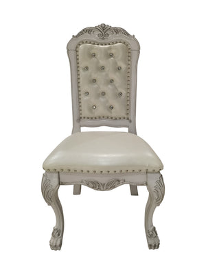 English Elm Ivory and Bone White Side Chair With Button Tufted (Set Of 2)