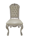 English Elm Ivory and Bone White Side Chair With Button Tufted (Set Of 2)