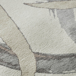 HomeRoots 8' X 10' Ivory, Beige & Gray Abstract Washable Area Rug - UV Protected, Stain Resistant, Durable Design 680257